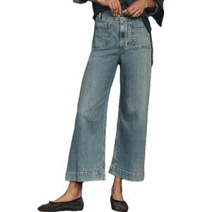 The Colette Crop High-Rise Wide-Leg Jeans by Maeve